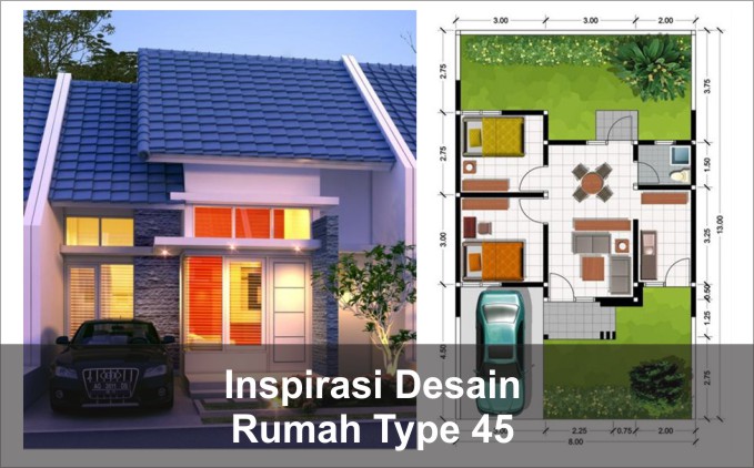 desain rumah type 45