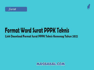 Link Download Format Word Surat PPPK Teknis Kemenag Tahun 2022