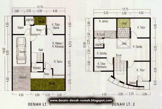 Denah Rumah Minimalis dengan Hiasan Kayu di Tembok