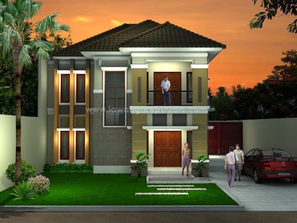  Desain  Rumah  Minimalis 2  Lantai  Lebar  9  Meter  Foto 