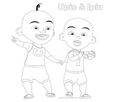 Sambung titik dan warna gambar Upin dan Ipin