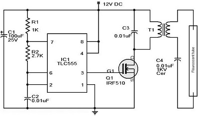  Rangkaian Lampu darurat  IC NE555 Hobi Elektronika