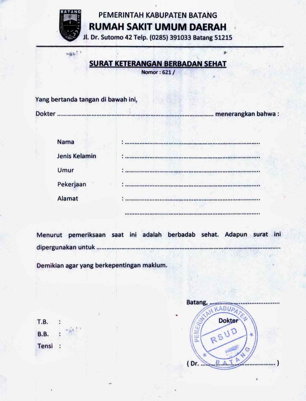 Contoh Surat Keterangan