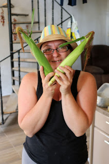 A very pleased with her first two corn