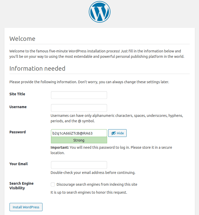 Install WordPress in VPS