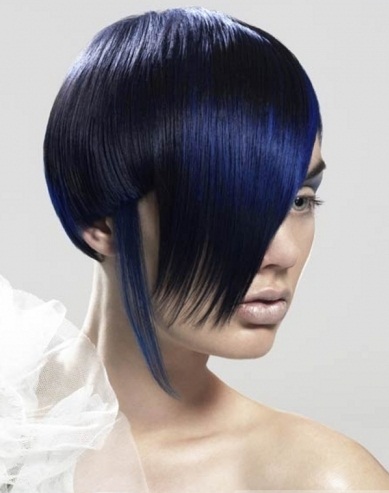 Funky Blue Hair Highlights 2014