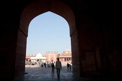 A view into the Fatehpur Sikri compound from the open doorway