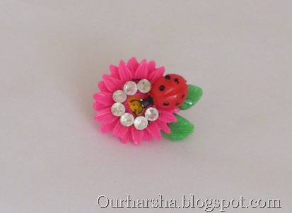 Resin Ladybird Flower Leaf Ring (2)