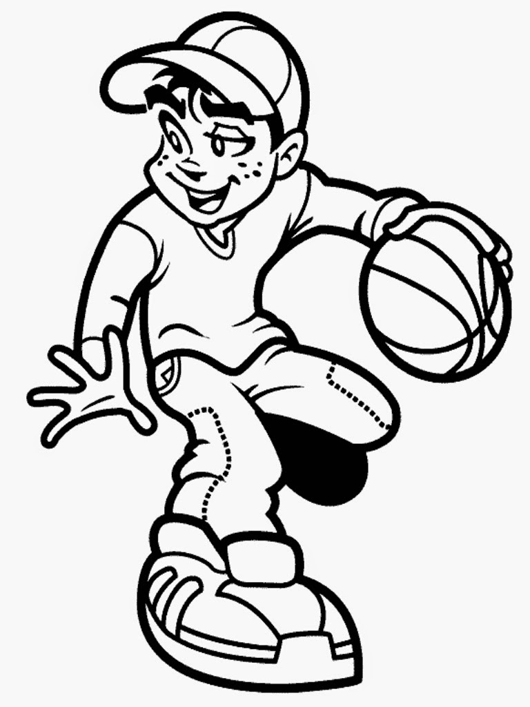 Free coloring pages of basketball player