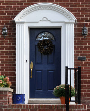 House Front Design on The Thrifty Home  86th Penny Pinching Party   Door Color