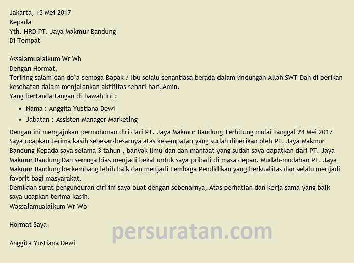 Contoh Surat Ucapan Terima Kasih yang Benar