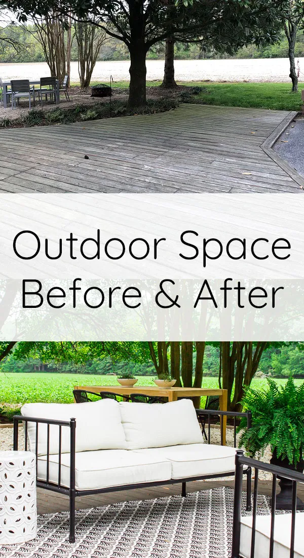 Floating deck makeover before and after