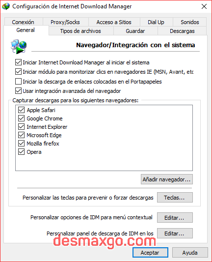 Internet Download Manager gratis configuración 