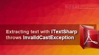 Extracting text with iTextSharp throws an InvalidCastException