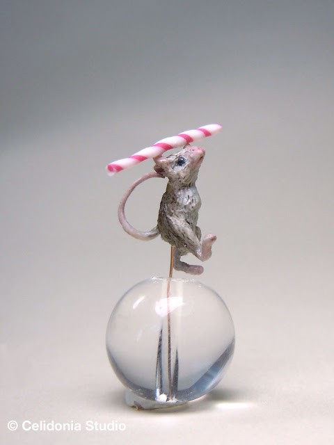 miniature mouse in polymer clay