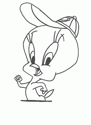 Tweety Coloring Pages on Disney Coloring Pages Tweety Wearing A Hat For Summer Ai Mai Jos