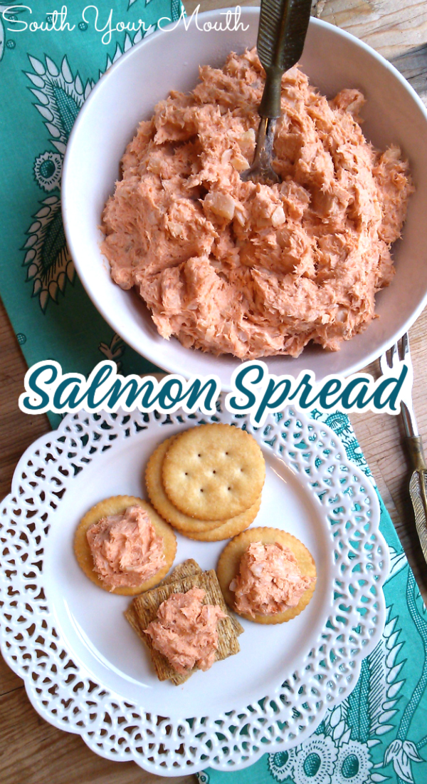 Salmon Spread | A super easy appetizer recipe for smokey salmon spread (sometimes called a salmon ball) made with canned salmon and cream cheese.