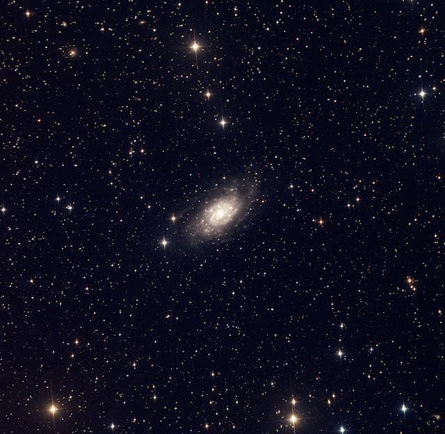 NGC 2403 - Spiral Galaxy in the constellation Camelopardalis. Image by Michael Petrasko on ATEO-1 - LRGB 2x300 Seconds each. Binning 2. Image Processed with CCDStack2.