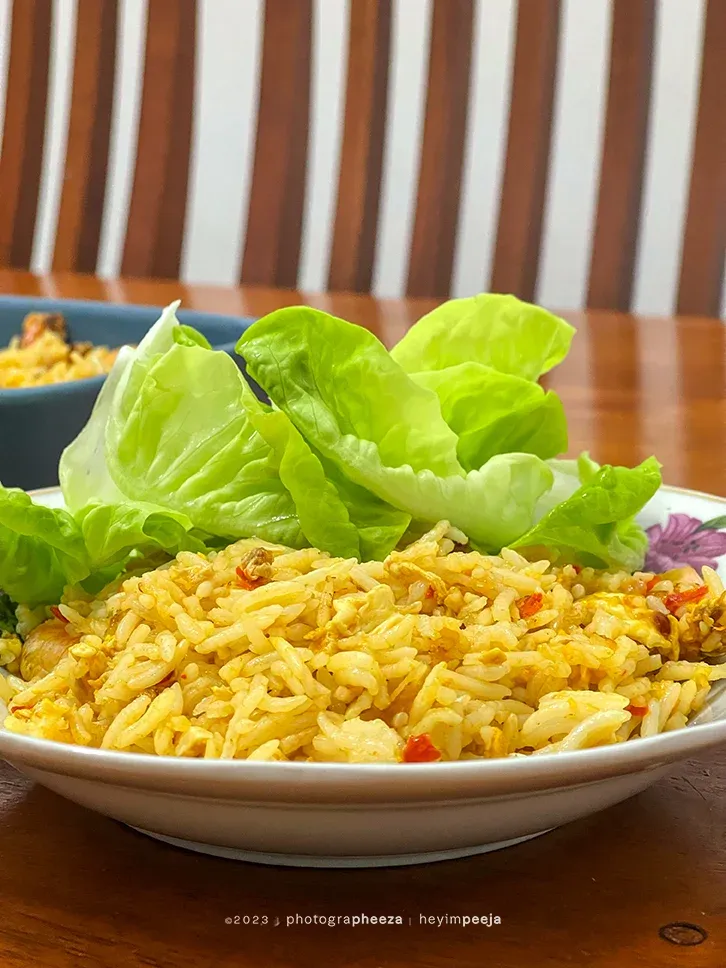 Nasi Goreng Ikan Masin Dan Butterhead Lettuce