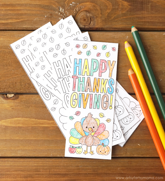 Free Printable Coloring Thanksgiving Bookmarks