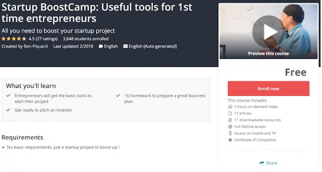 [100% Free] Startup BoostCamp: Useful tools for 1st time entrepreneurs