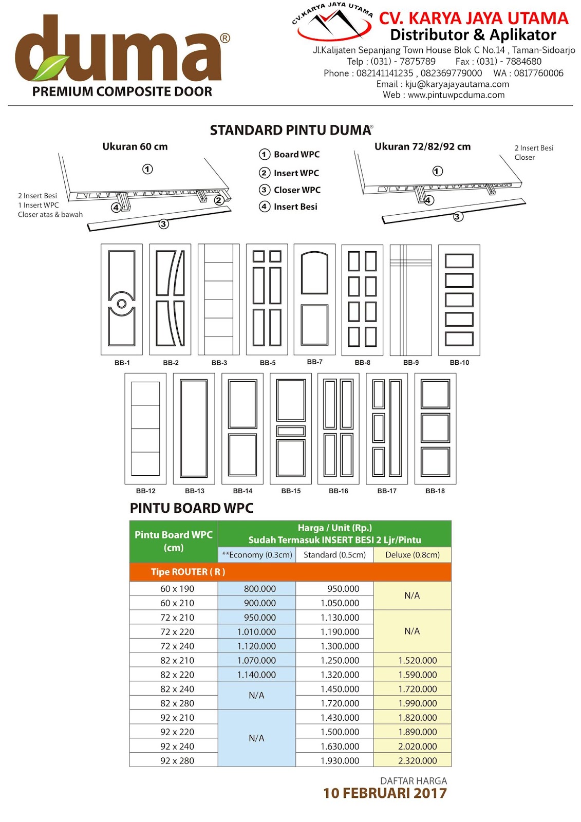 Daftar Harga Pintu Polywood HARGA PINTU KAMAR MANDI TAHAN 