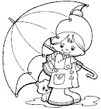 Children With Umbrella Drawing