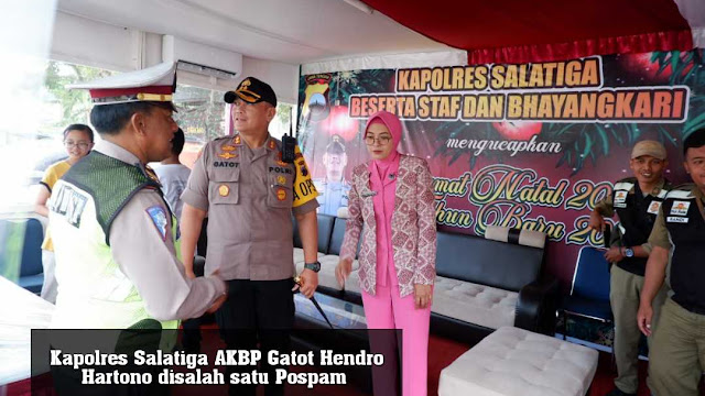 Baksos di Pospam dan Posyan Operasi Lilin Candi 2019, Kapolres Salatiga AKBP Gatot Hendro Hartono & Ketua Bhayangkari Berikan Bantuan/Bingkisan   