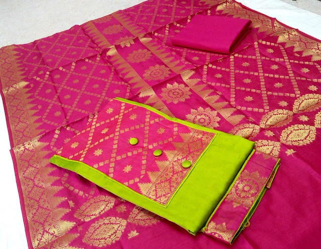 Banarsi Silk Dress Material With Banarasi Dupatta