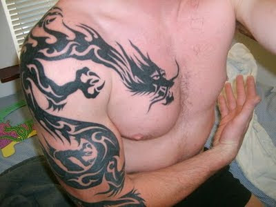 tribal tattoo arm chest. Dragon Tattoos for Men on Arm