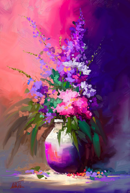 Colorful moment of passion, digital oil painting by Mikko Tyllinen