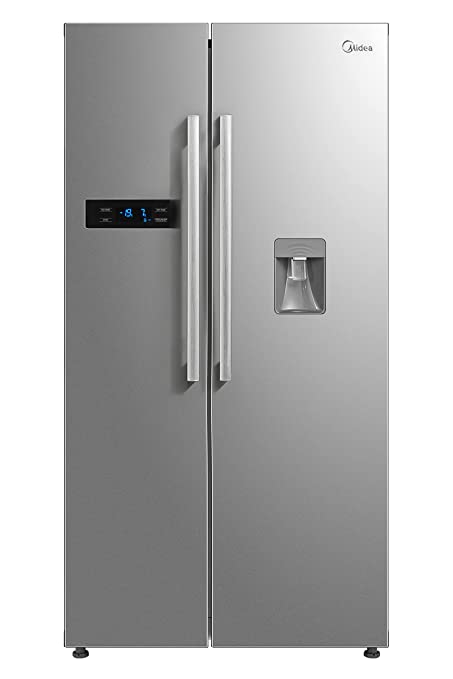Midea 584L Side By Side Refrigerator with Inverter (MRF5920WDSSF, Silver, SS Finish, Water Dispenser)