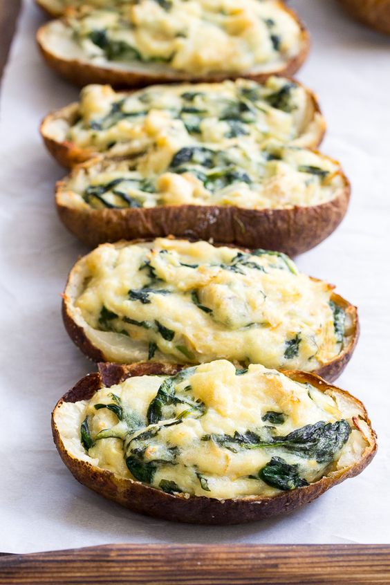 These spinach artichoke twice baked potatoes are so creamy and packed with flavor that you'll never believe they're dairy free, vegan, paleo and Whole30!