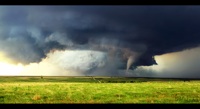 beautiful tornado in fields photo