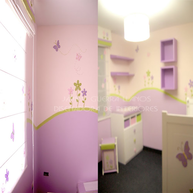 DORMITORIOS PARA NIÑAS DECORADO CON MARIPOSAS