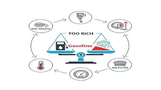 Infographic showing the 5 common causes of a P0172 System Too Rich check engine code
