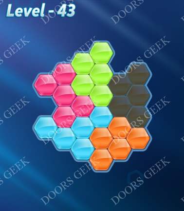 Block! Hexa Puzzle [Rainbow A] Level 43 Solution, Cheats, Walkthrough for android, iphone, ipad, ipod