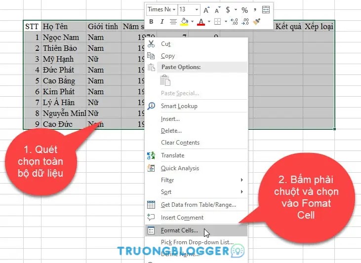 Cách tạo khung viền trong Excel cực kỳ nhanh chóng, đơn giản