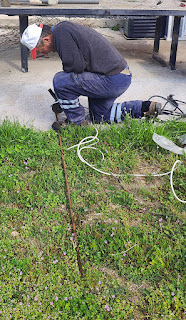 Bekir grinding the rebar