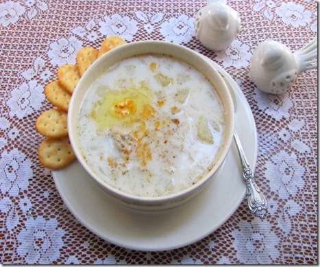 chowder and crackers