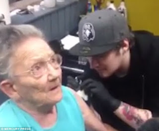 London Grandmother First Tattoo Design At The Age Of 79