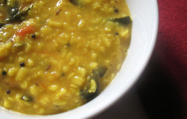 eay urad dal with lemon and tomato