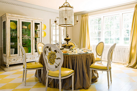 Meghan Blum- Living In Style: A Yellow Filled Dining Room