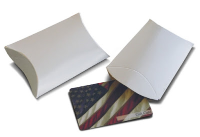 White Kraft Pillow Packaging Boxes with Gift Card