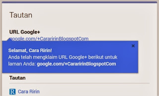 Url Halaman Google Plus Blog Cara Ririn