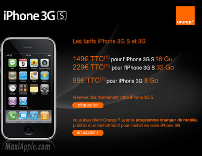 Orange iPhone 3GS : Prix et Conditions