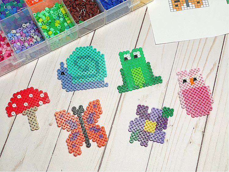 5 Little Monsters: Nature Perler Bead Designs