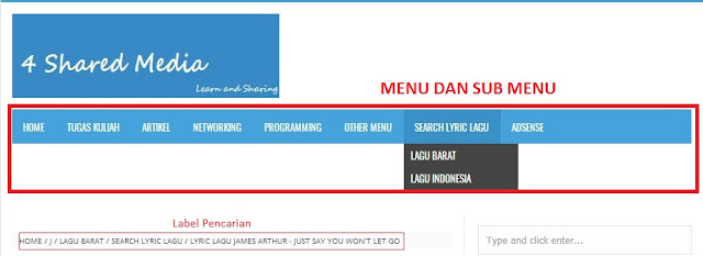  Menu dan Sub Menu