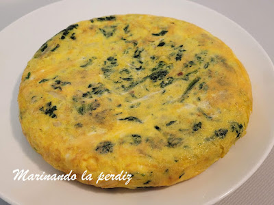 Tortilla de patatas con espinacas