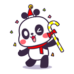 emoticones de panda con baston